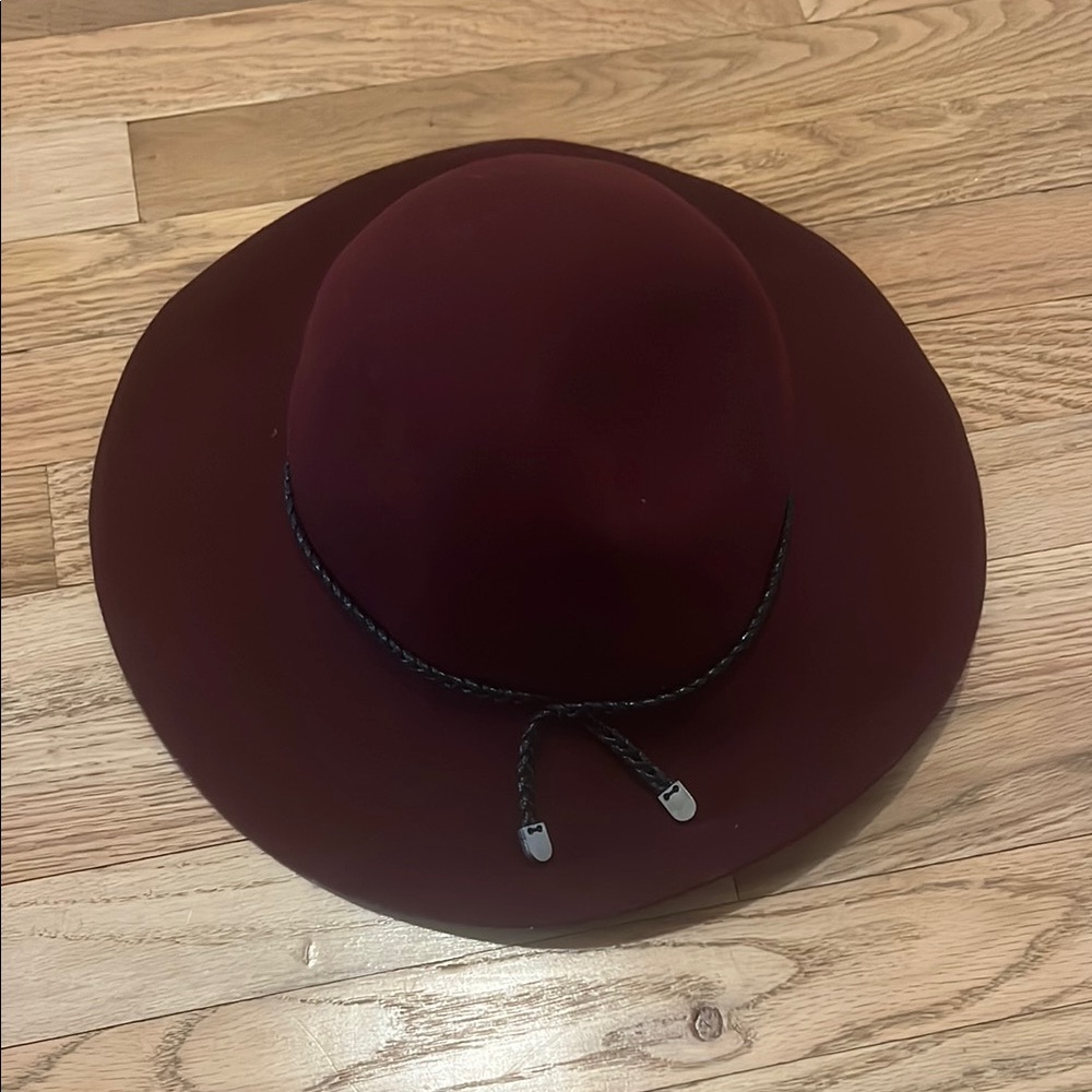Chic Burgundy Hat with Braided Accent